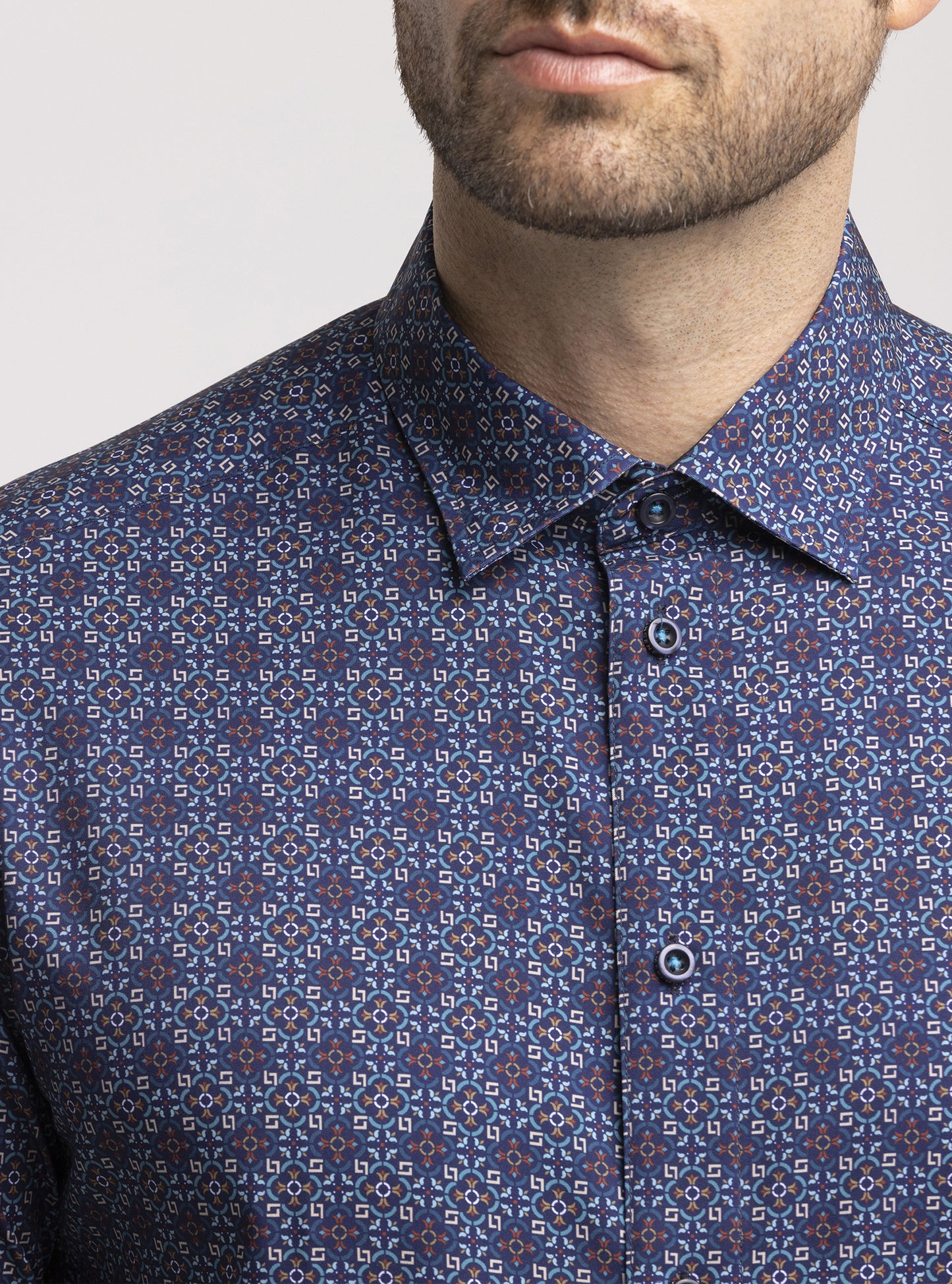 Chemise décontractée à manches longues en stretch pour hommes