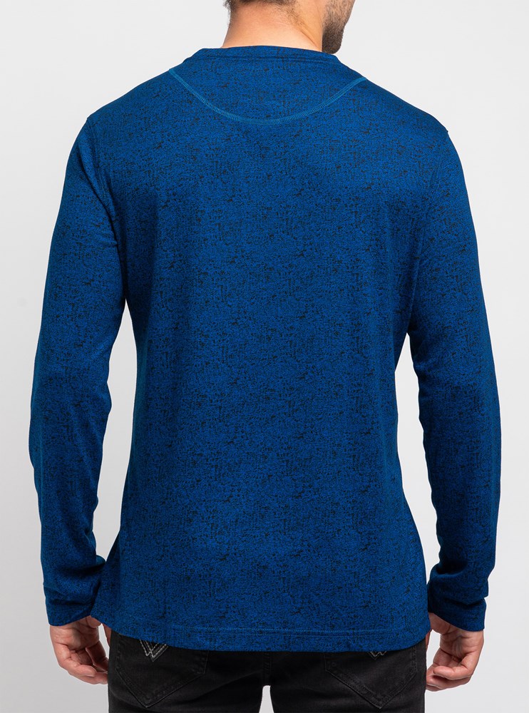 T-SHIRT MANCHES LONGUES À COL RAS DU COU POUR HOMMES