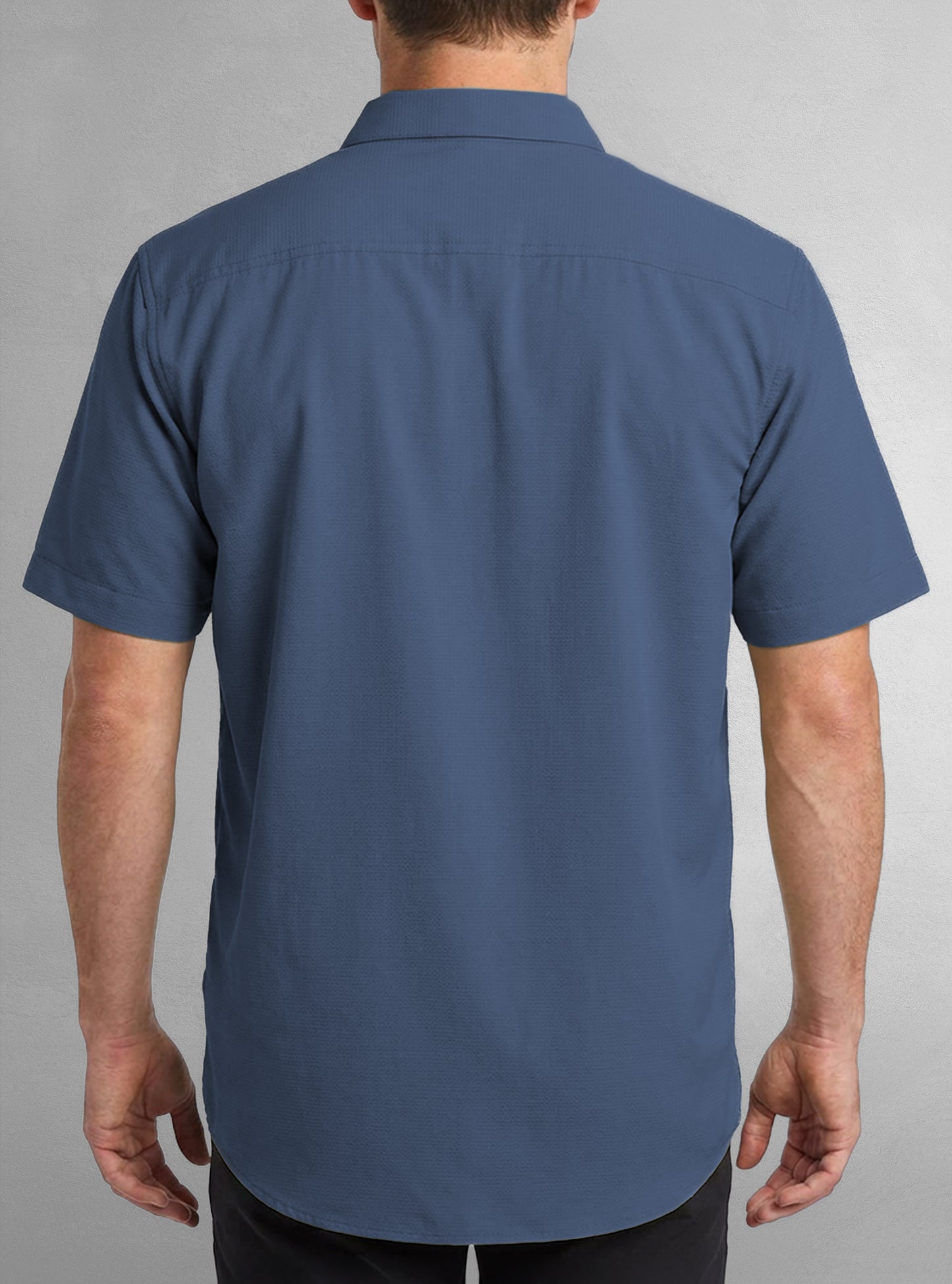 Chemise décontractée en stretch à manches courtes pour hommes