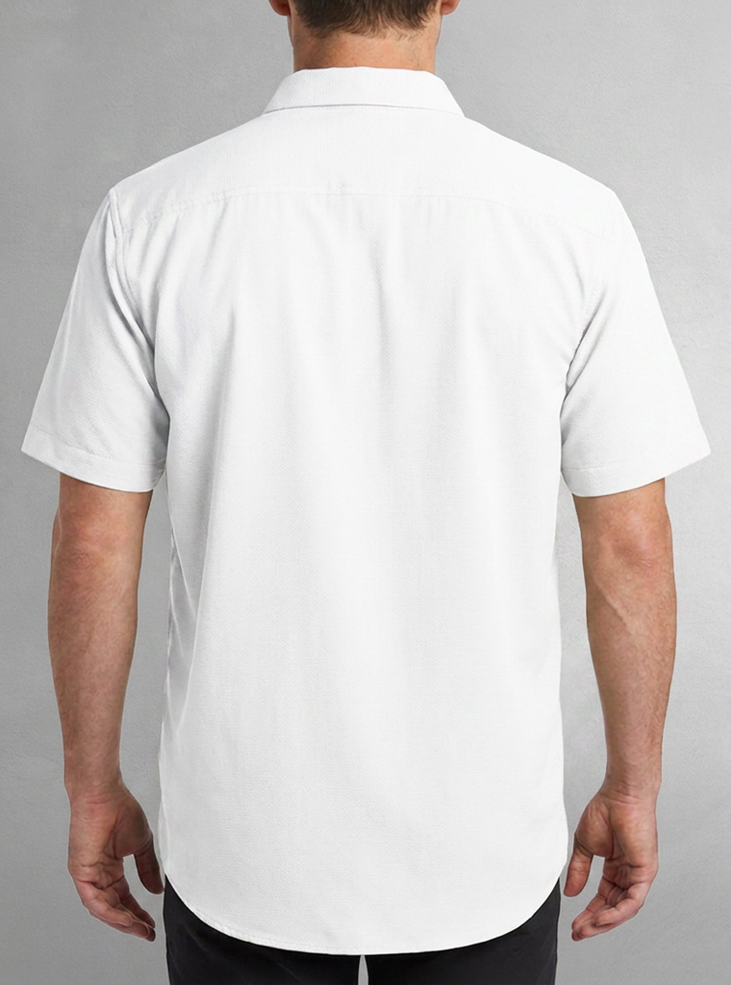 Chemise décontractée en stretch à manches courtes pour hommes