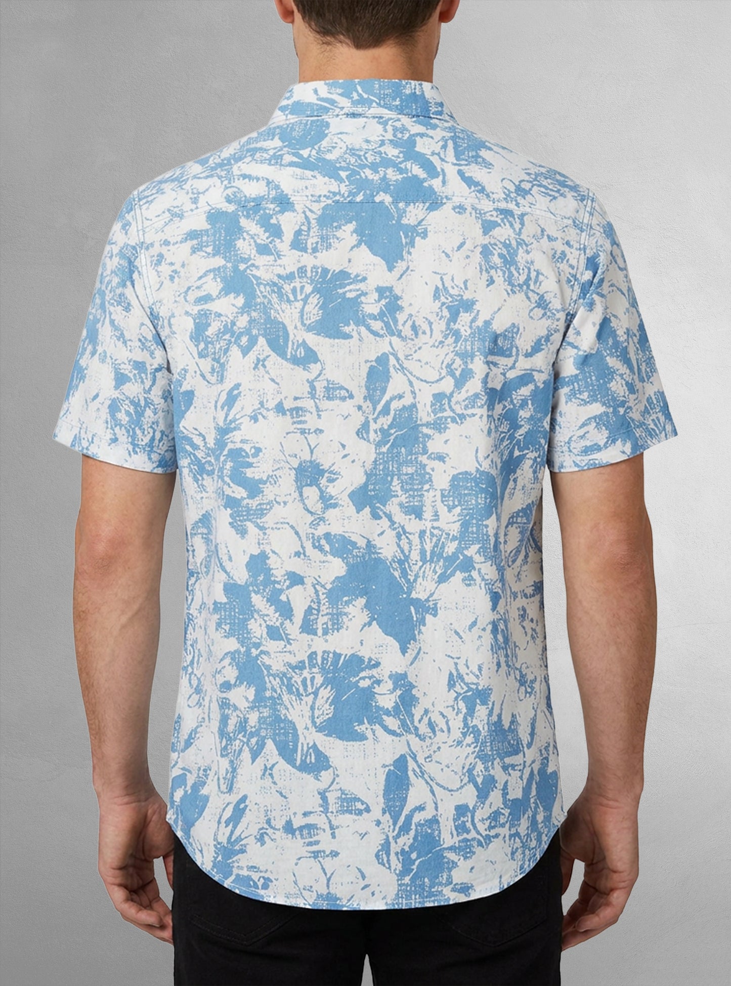 Chemise décontractée en stretch à manches courtes pour hommes