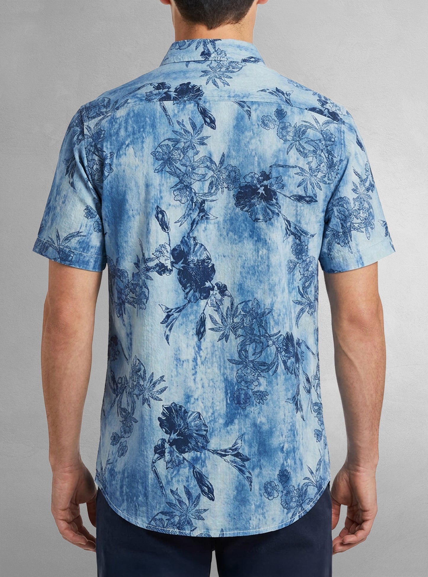 Chemise décontractée en stretch à manches courtes pour hommes