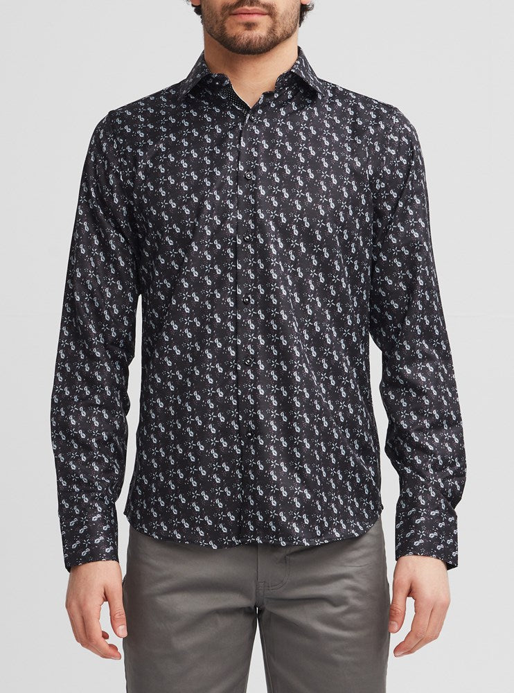 Men's casual long sleeve stretch shirt