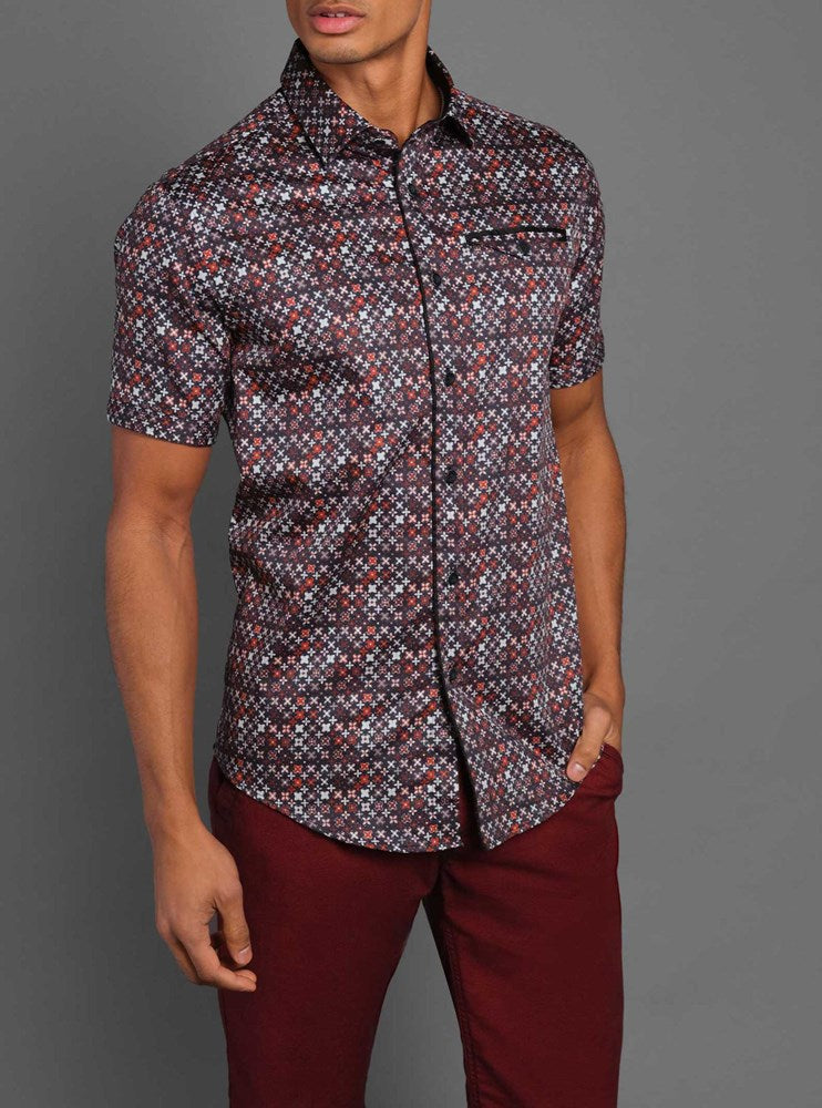 Men's casual short sleeve shirt