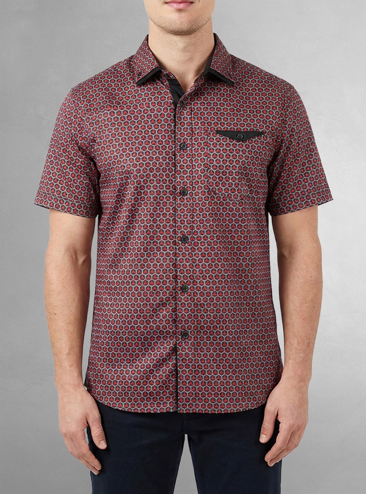 Men's casual short sleeve shirt