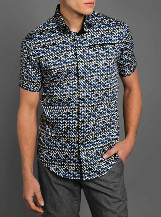 CHEMISE DÉCONTRACTÉE À MANCHES COURTES POUR HOMMES