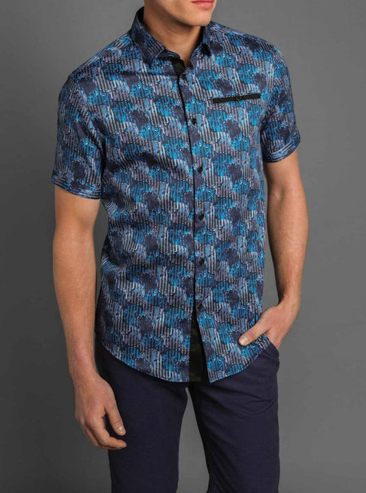 CHEMISE DÉCONTRACTÉE À MANCHES COURTES POUR HOMMES
