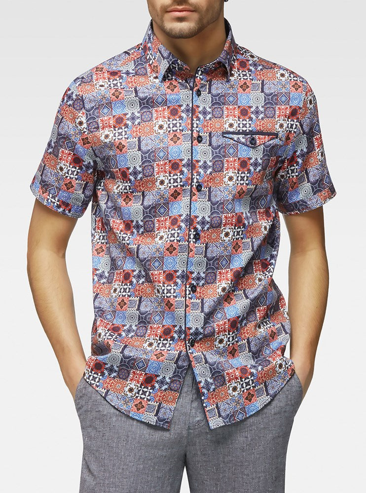 Men's casual short sleeve shirt