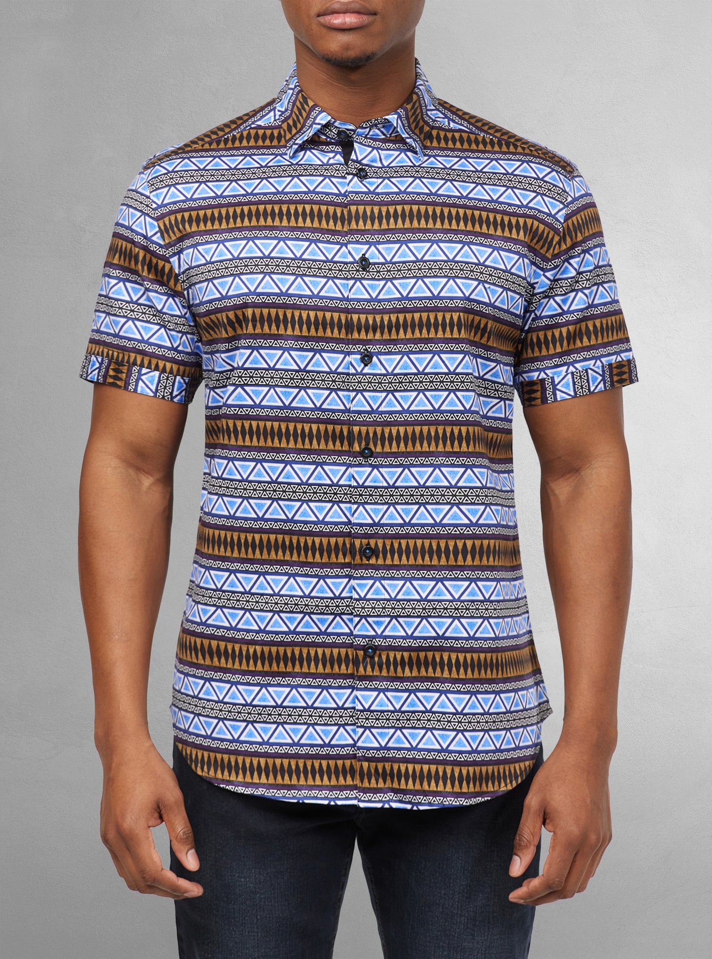 Men's casual short sleeve stretch shirt