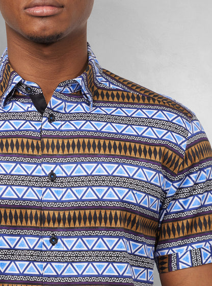 Men's casual short sleeve stretch shirt