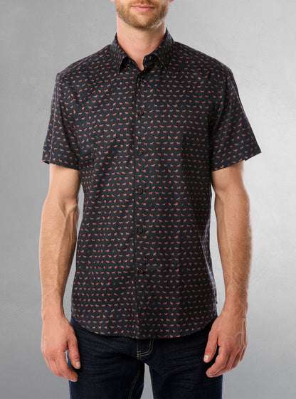 Men's casual short sleeve stretch shirt