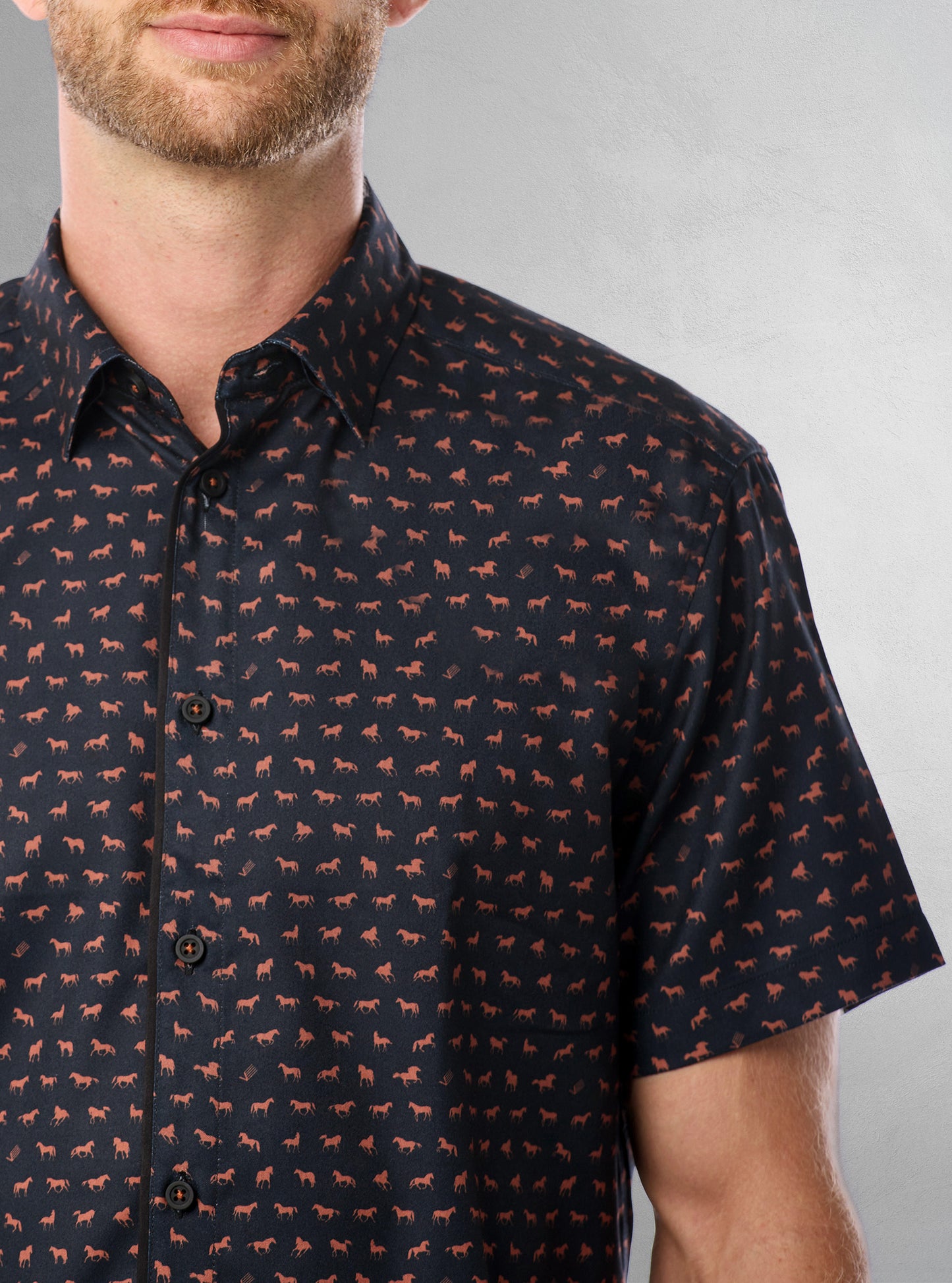 Men's casual short sleeve stretch shirt