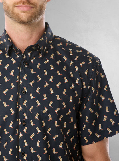 Men's casual short sleeve stretch shirt