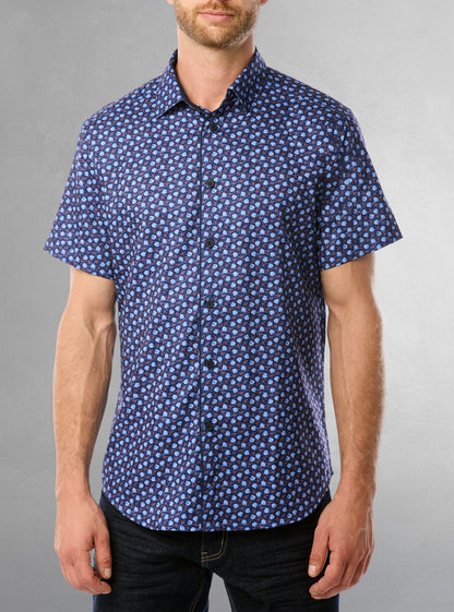 Men's casual short sleeve stretch shirt