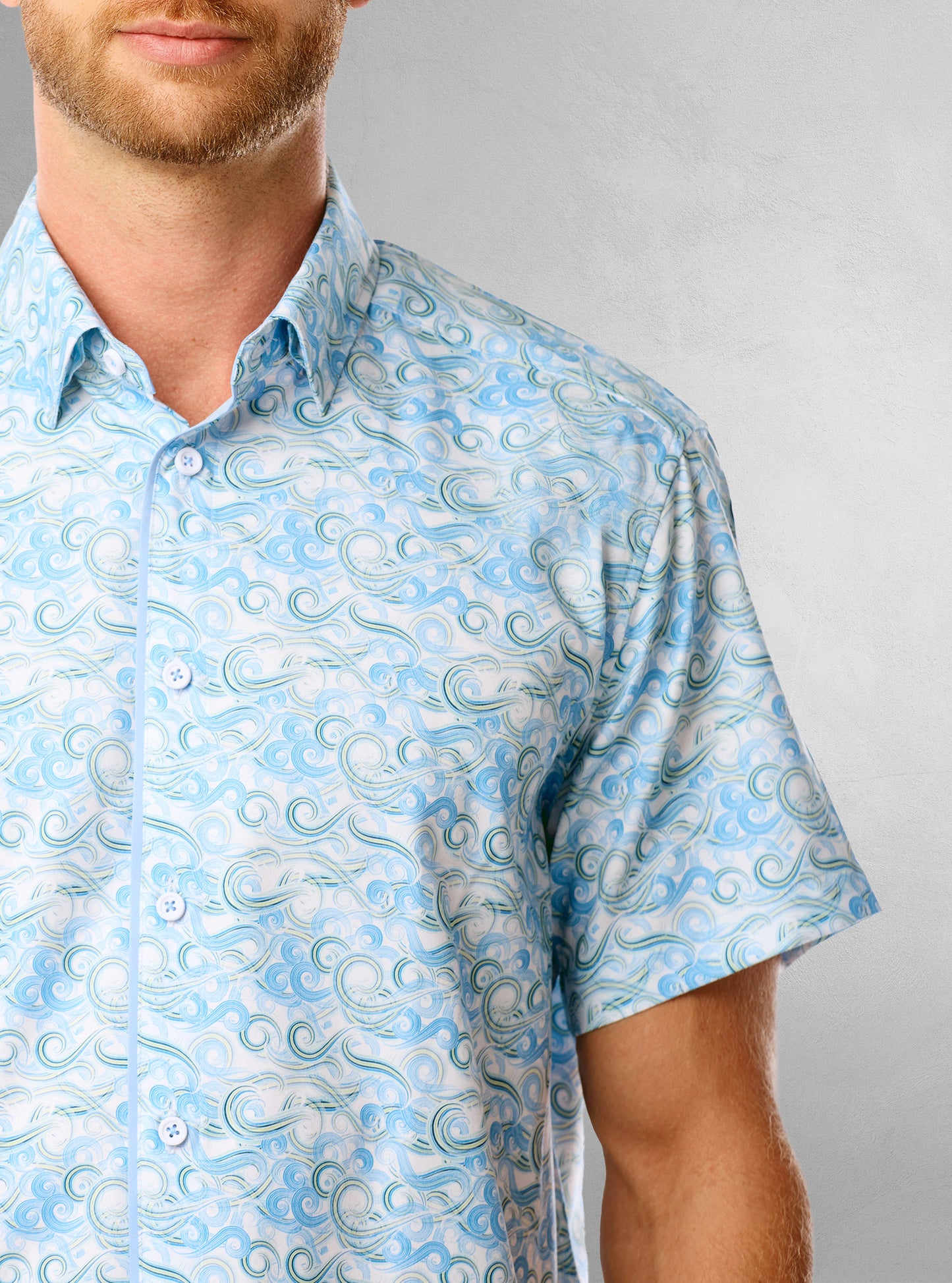 Men's casual short sleeve stretch shirt