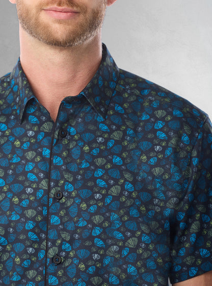 Men's casual short sleeve stretch shirt