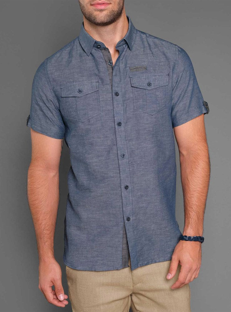 CHEMISE DÉCONTRACTÉE À MANCHES COURTES POUR HOMMES