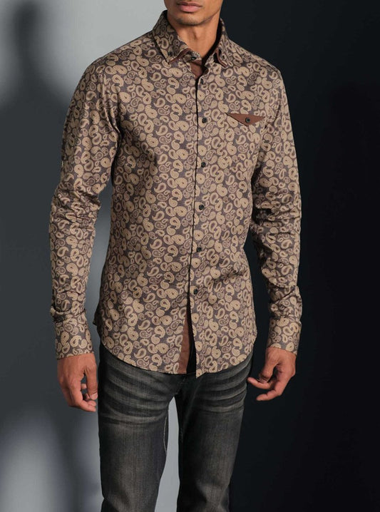 Chemise décontractée à manches longues pour hommes