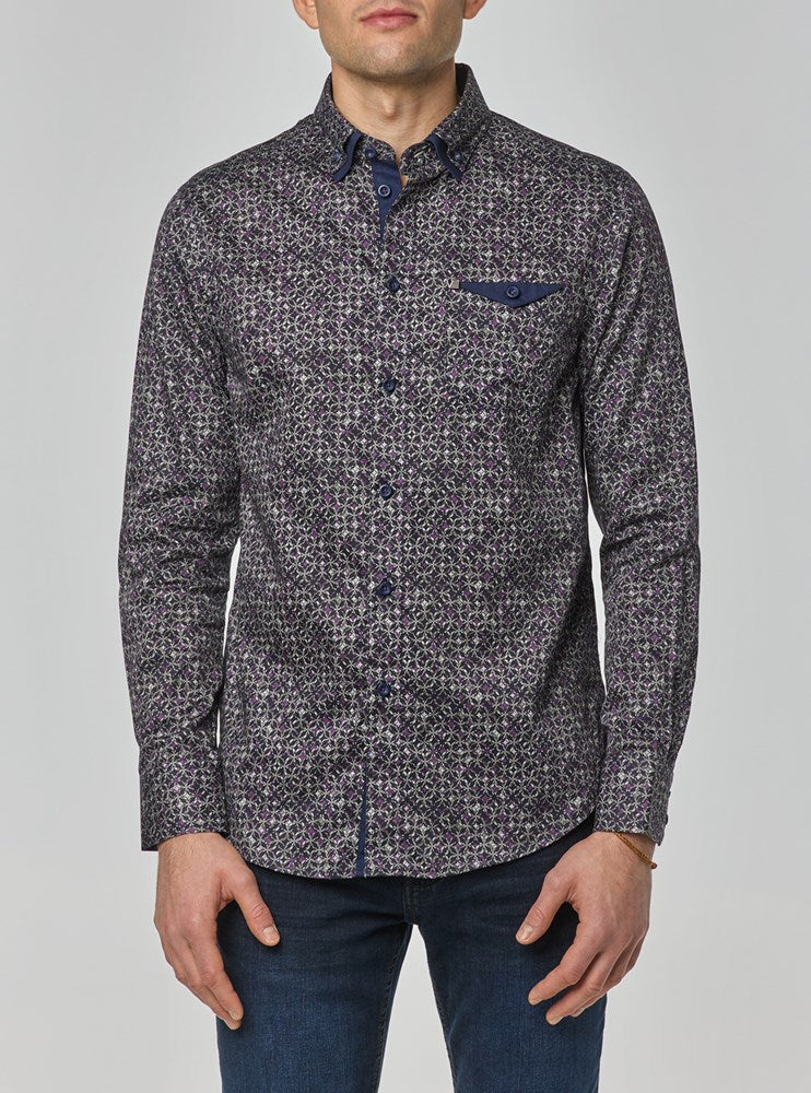 Men's casual long sleeve stretch shirt