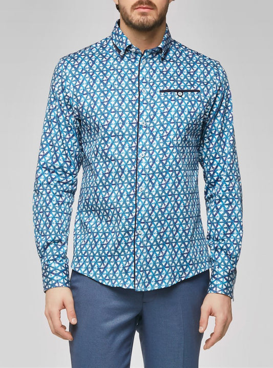 Chemise décontractée à manches longues en stretch pour hommes
