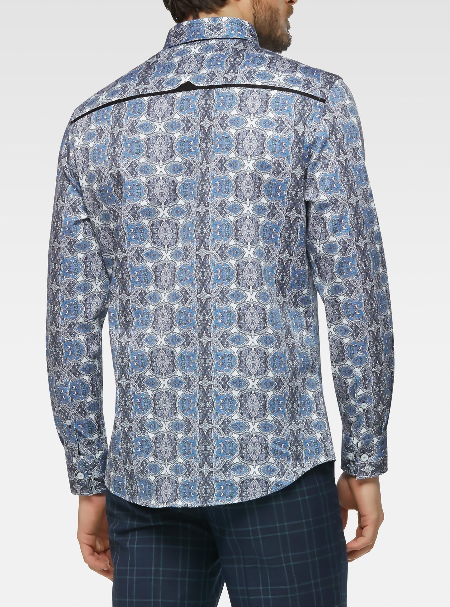 Chemise décontractée à manches longues en stretch pour hommes