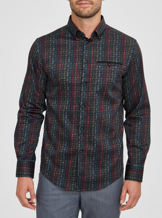 Men's casual long sleeve stretch shirt