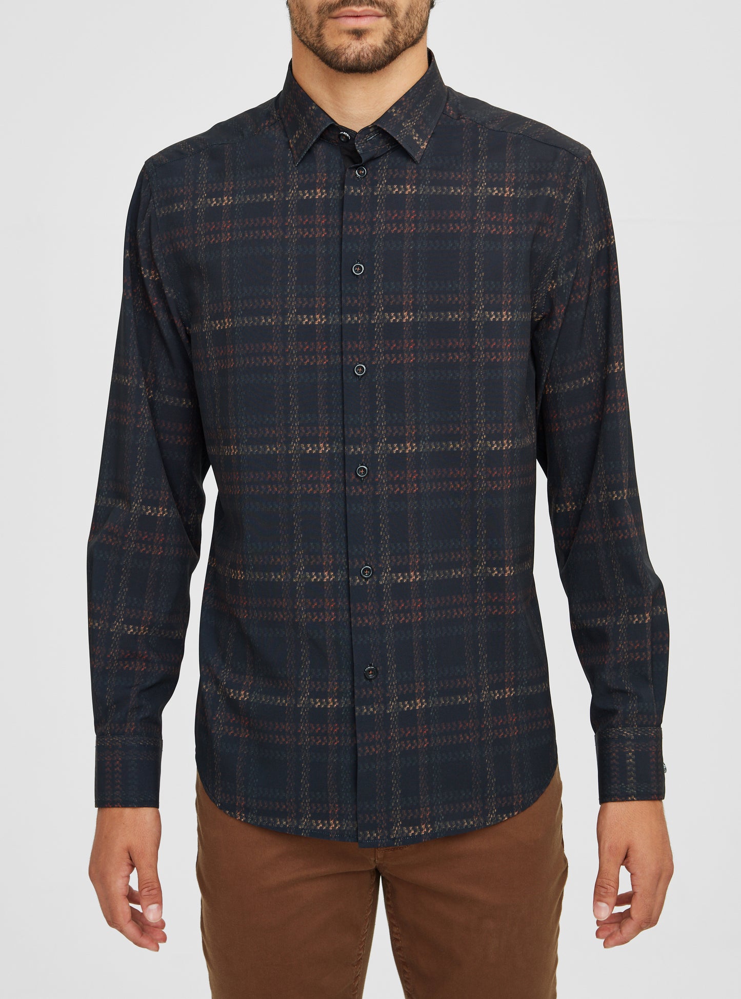 Men's casual long sleeve stretch shirt