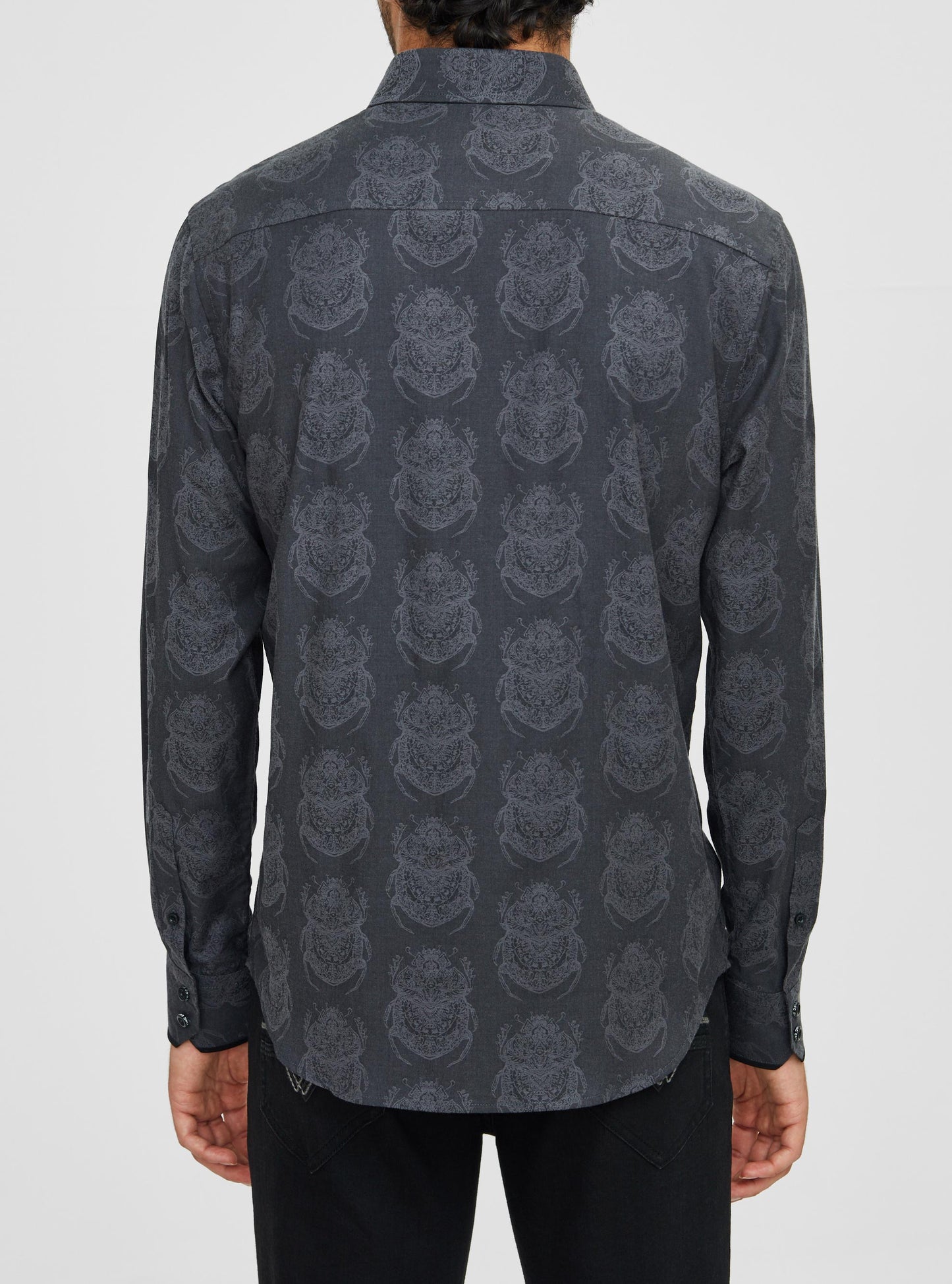 Chemise décontractée à manches longues en stretch pour hommes