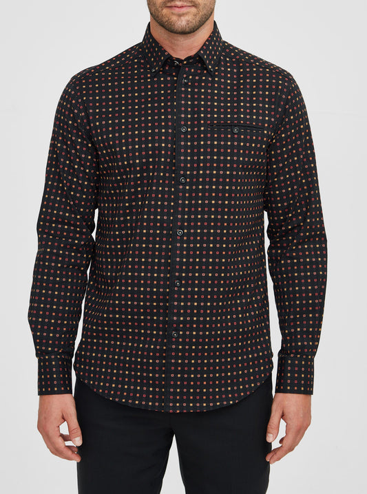 Chemise décontractée à manches longues en stretch pour hommes