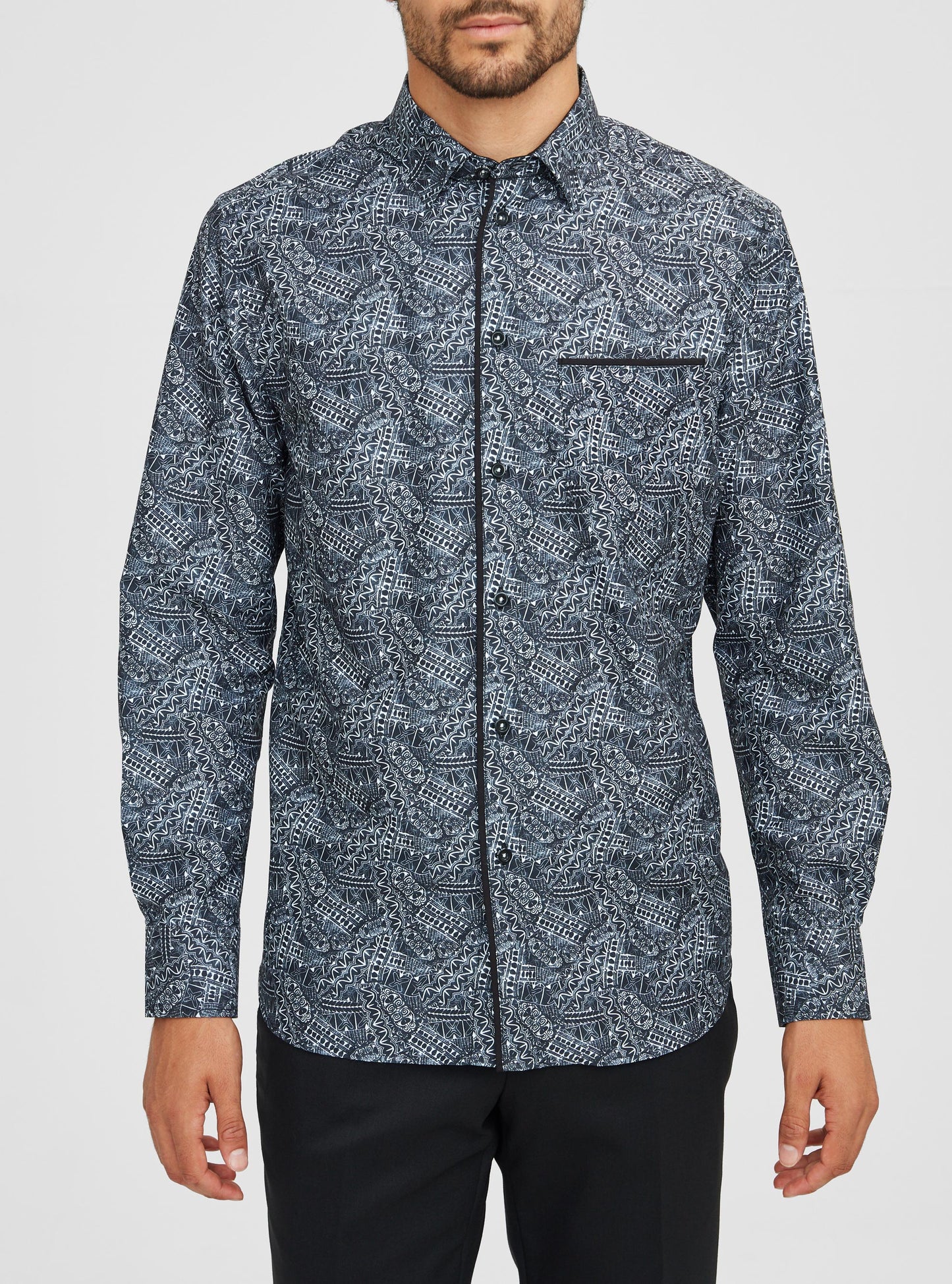 Men's casual long sleeve stretch shirt