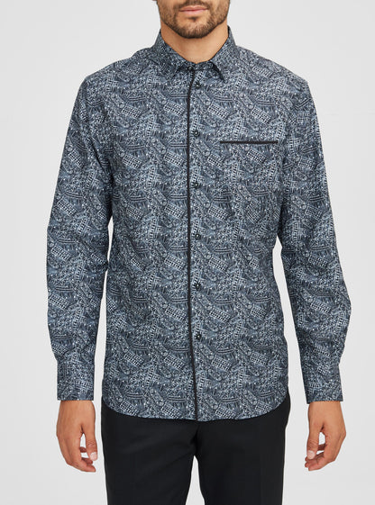 Men's casual long sleeve stretch shirt