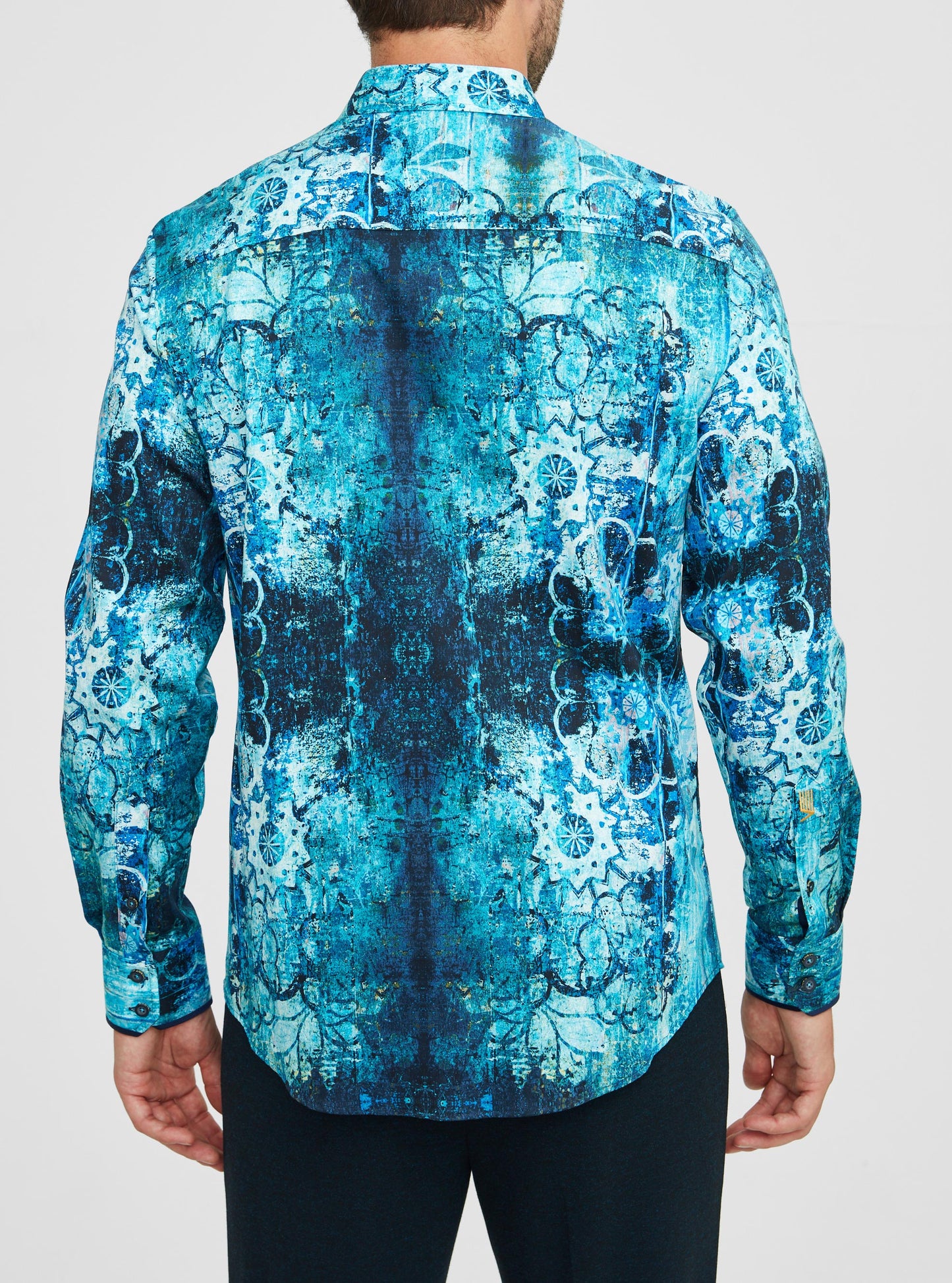 Chemise décontractée à manches longues en stretch pour hommes