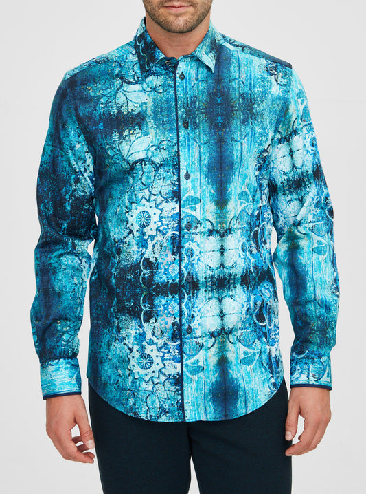 Chemise décontractée à manches longues en stretch pour hommes