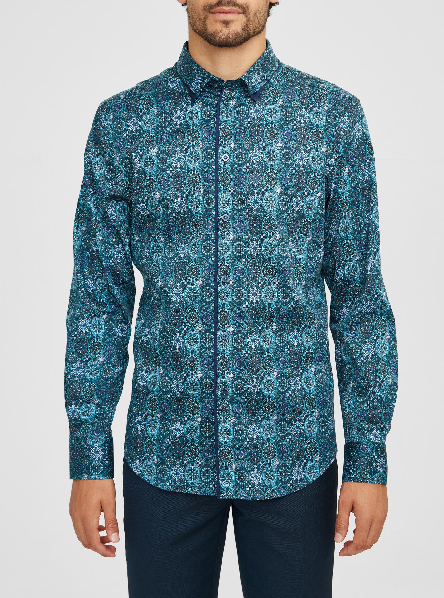 Men's casual long sleeve stretch shirt