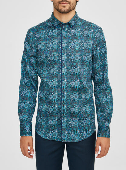 Men's casual long sleeve stretch shirt