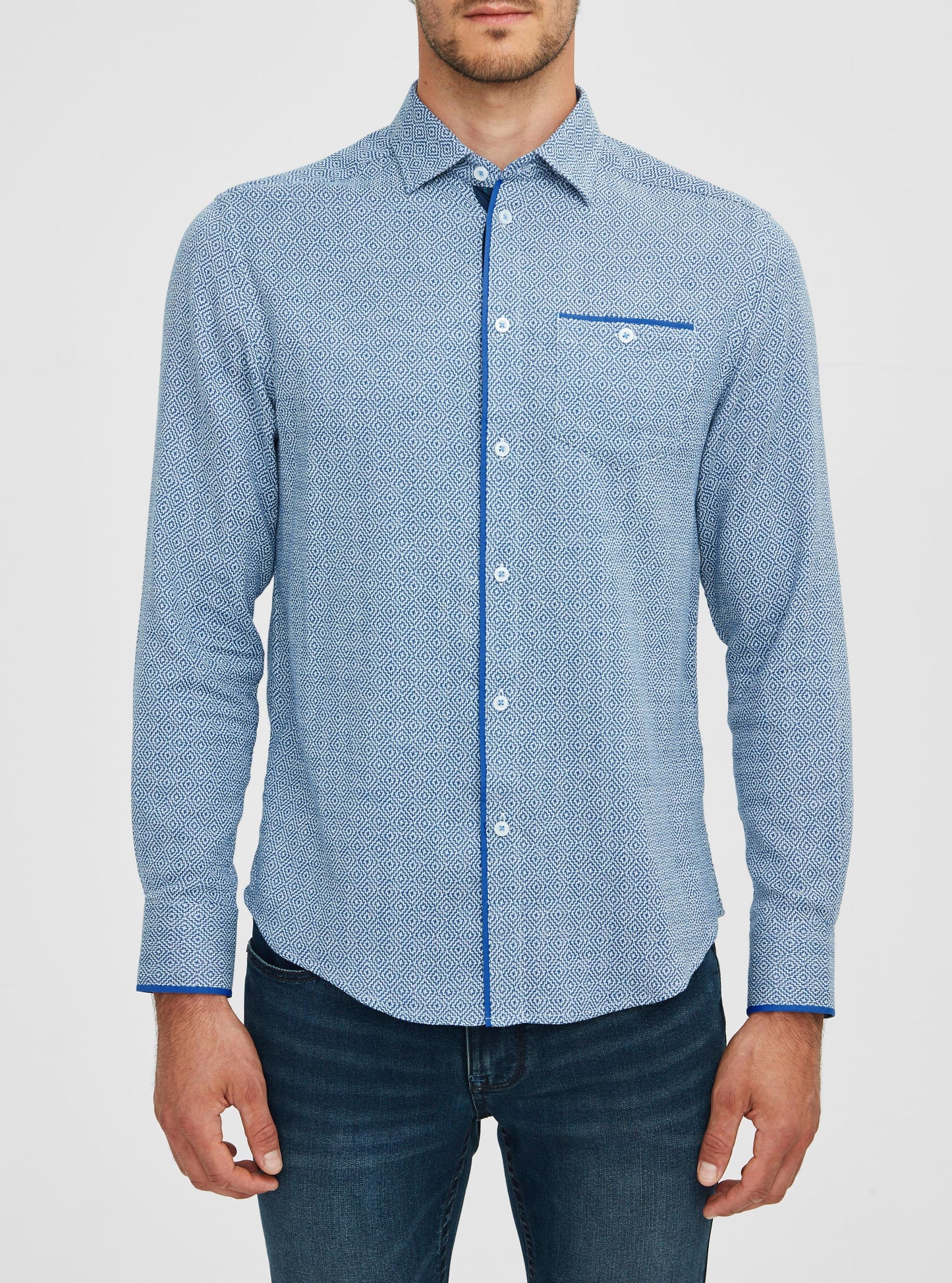 Men's casual long sleeve stretch shirt