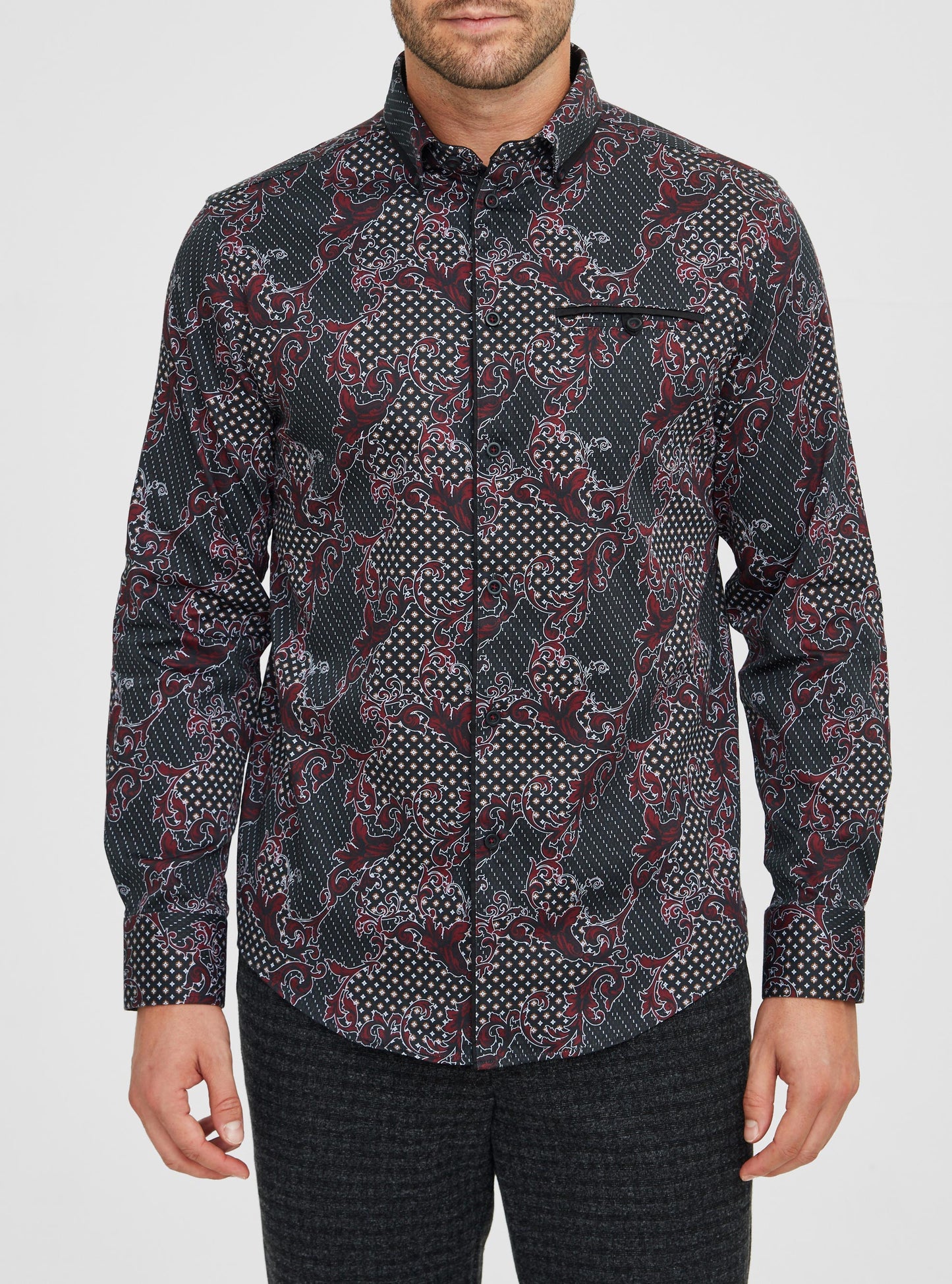 Men's casual long sleeve stretch shirt