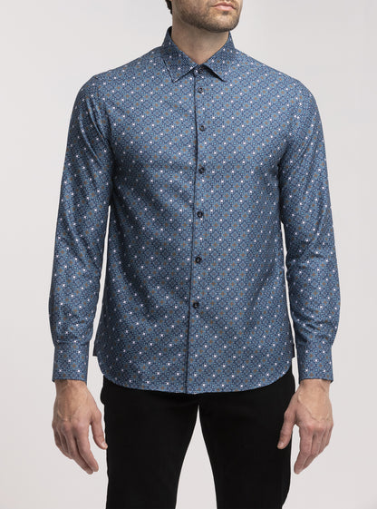 Men's casual long sleeve stretch shirt