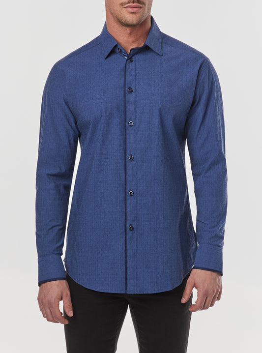 Chemise décontractée à manches longues en stretch pour hommes