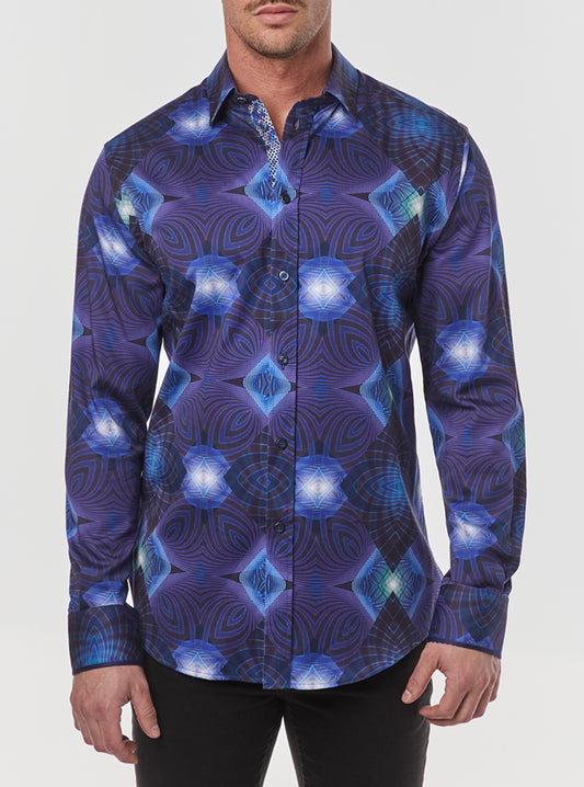 Chemise décontractée à manches longues en stretch pour hommes