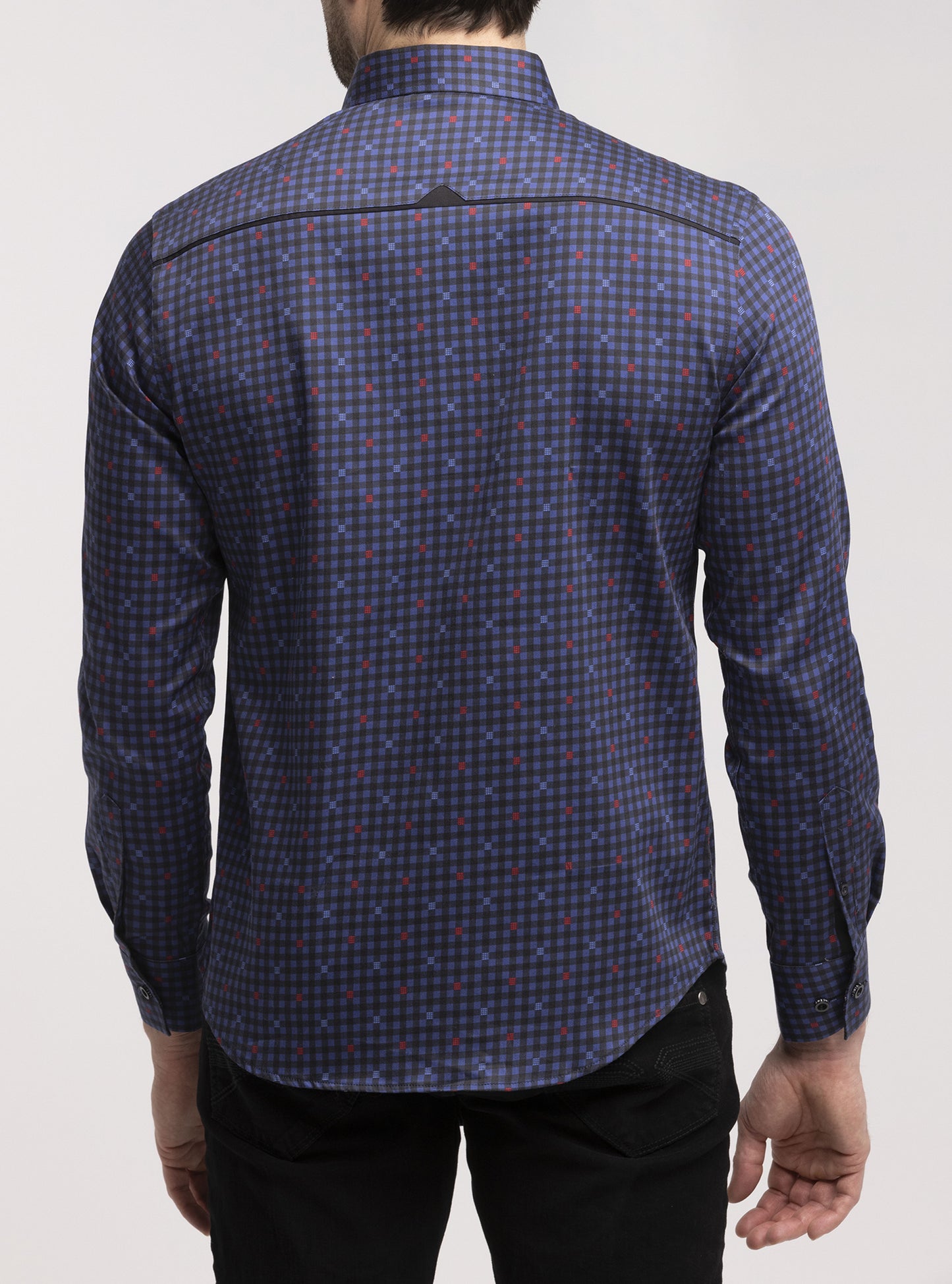Chemise décontractée à manches longues en stretch pour hommes