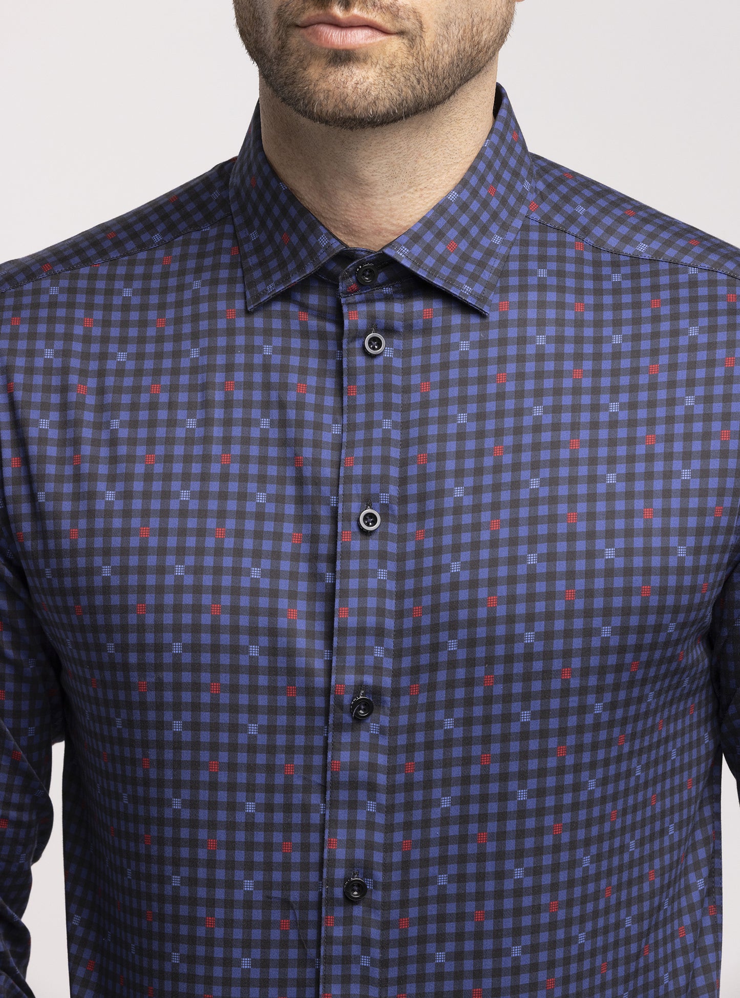 Chemise décontractée à manches longues en stretch pour hommes