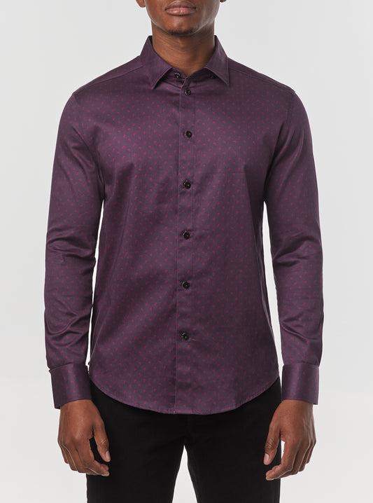 Chemise décontractée à manches longues en stretch pour hommes