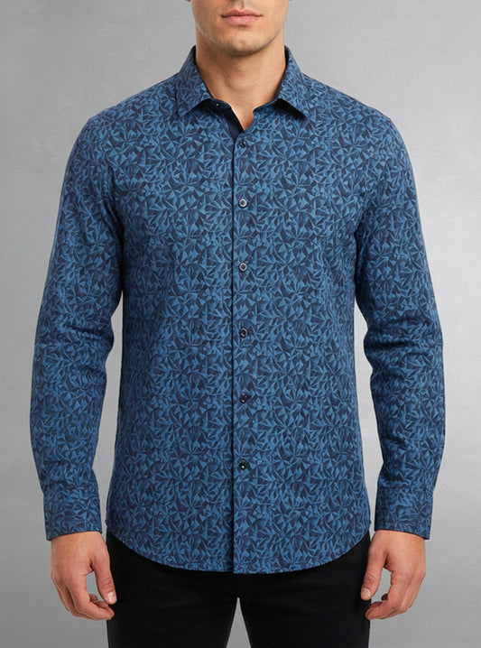 Men's casual long sleeve stretch shirt