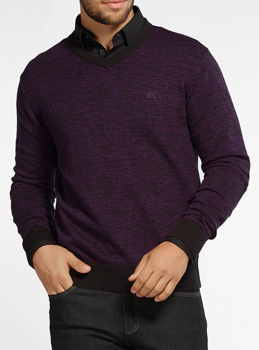 PULL-OVER À COL EN V POUR HOMMES