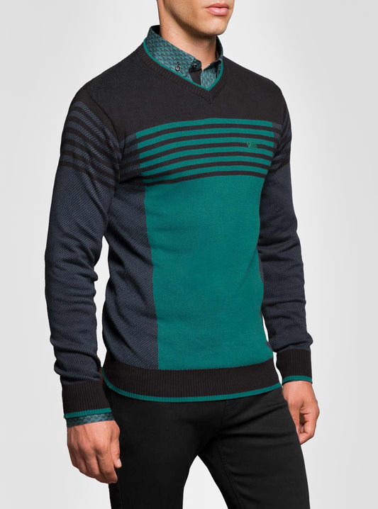 PULL-OVER À COL EN V POUR HOMMES