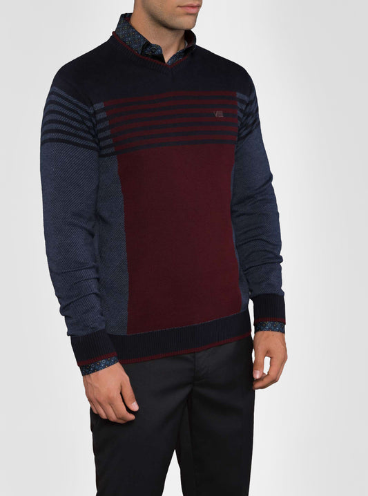 PULL-OVER À COL EN V POUR HOMMES