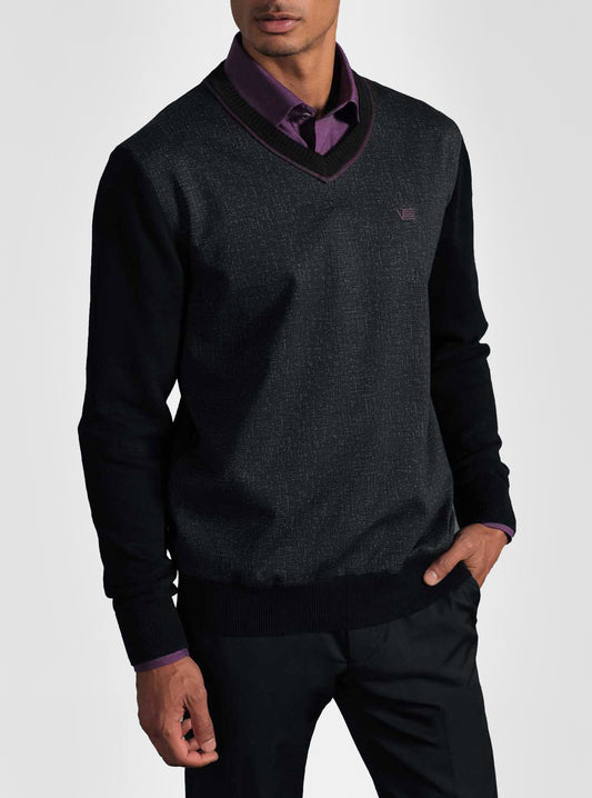 PULL-OVER À COL EN V POUR HOMMES