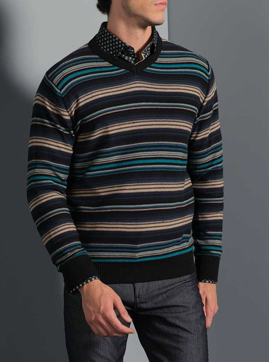PULL-OVER À COL EN V POUR HOMMES