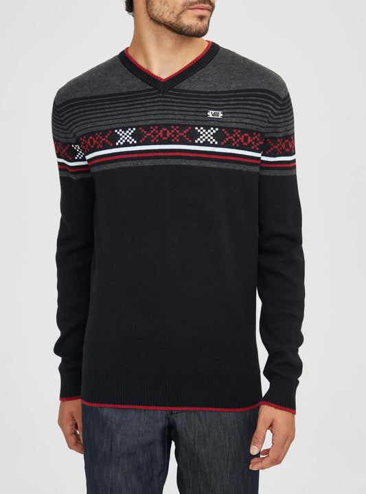 PULL-OVER À COL EN V POUR HOMMES